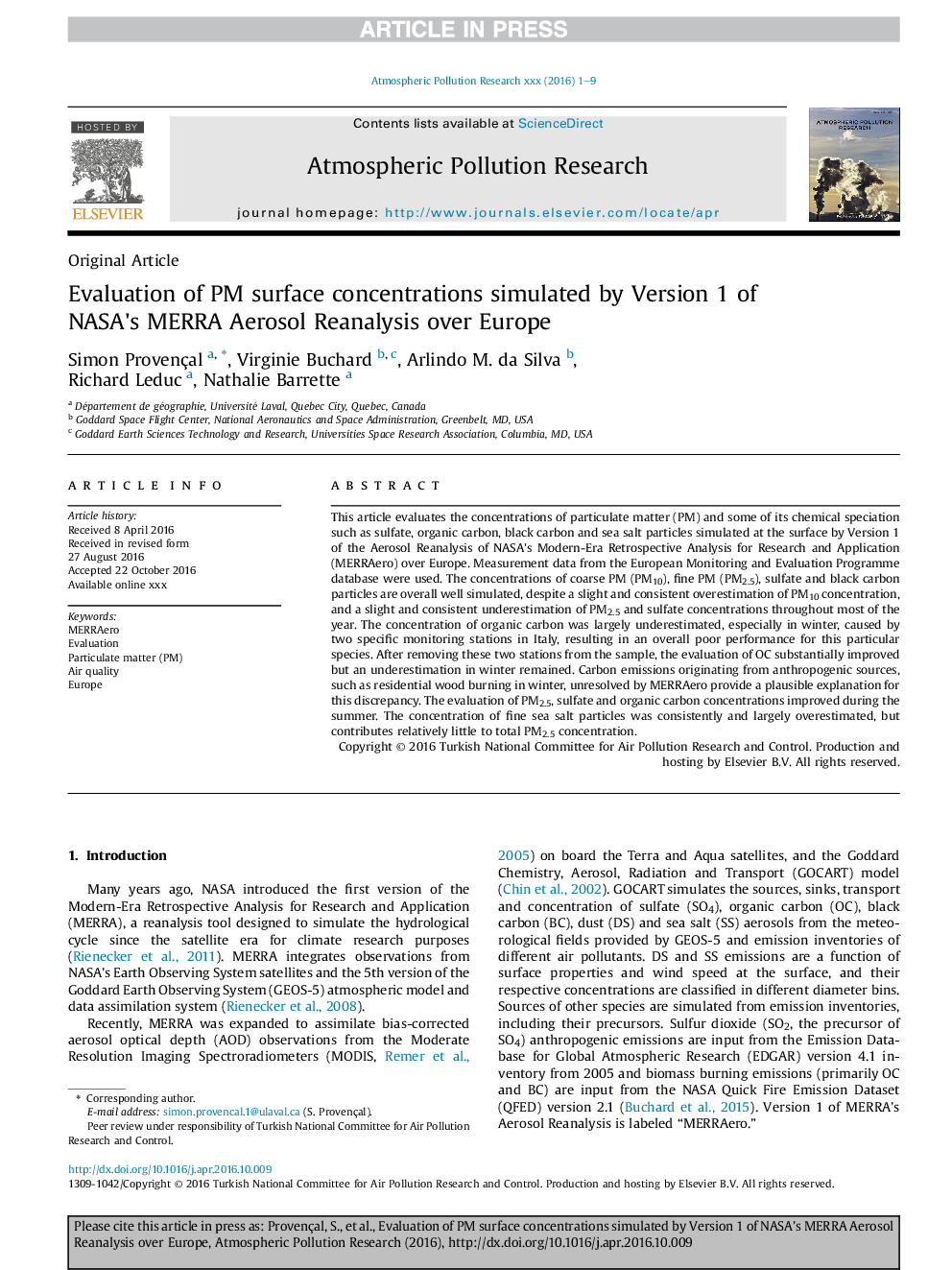 Evaluation of PM surface concentrations simulated by Version 1 of NASA's MERRA Aerosol Reanalysis over Europe