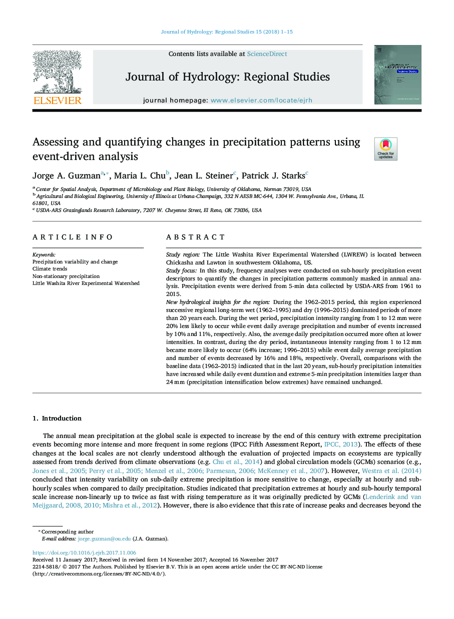 Assessing and quantifying changes in precipitation patterns using event-driven analysis