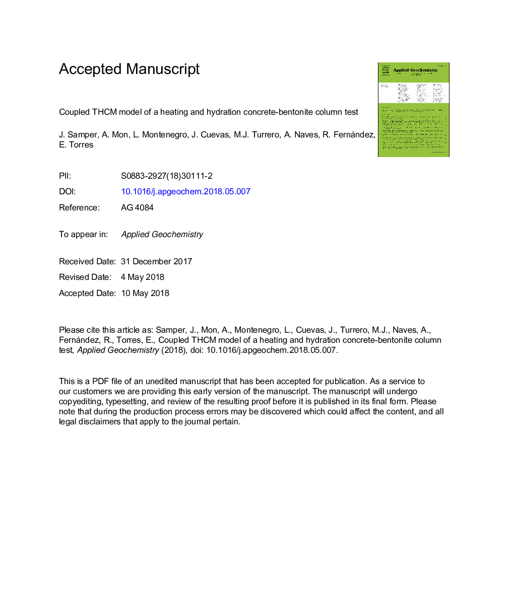 Coupled THCM model of a heating and hydration concrete-bentonite column test