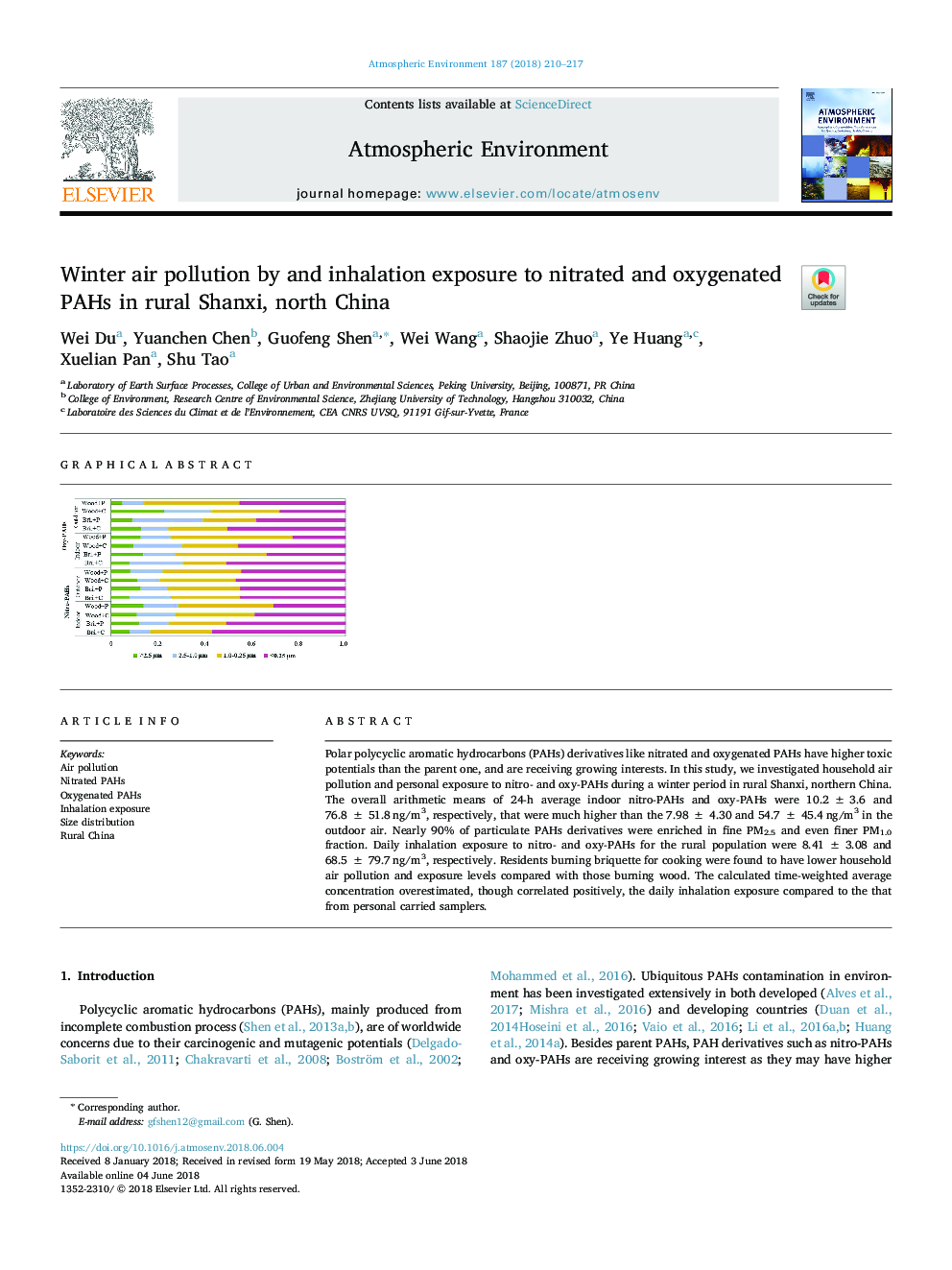 Winter air pollution by and inhalation exposure to nitrated and oxygenated PAHs in rural Shanxi, north China