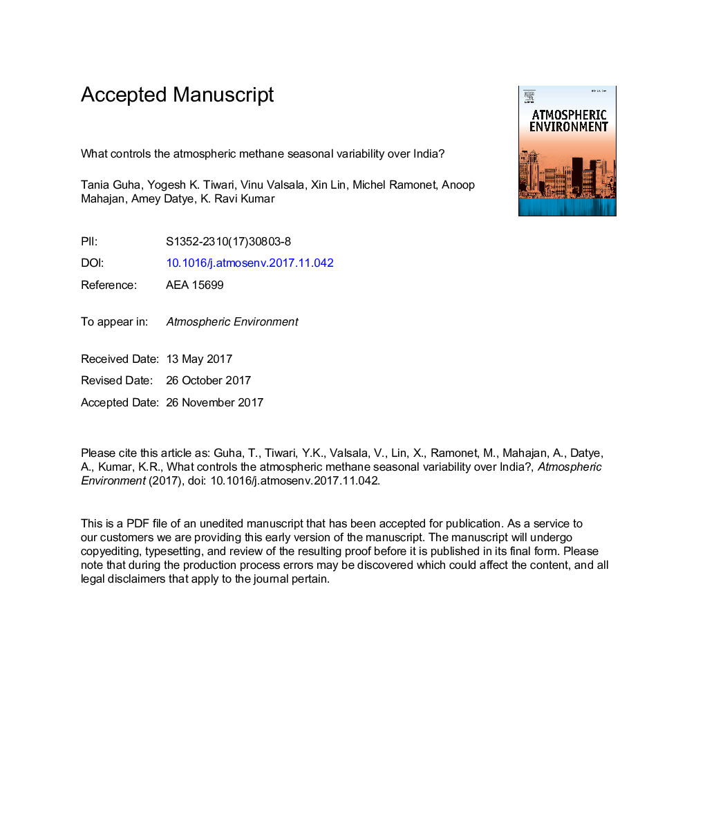 What controls the atmospheric methane seasonal variability over India?