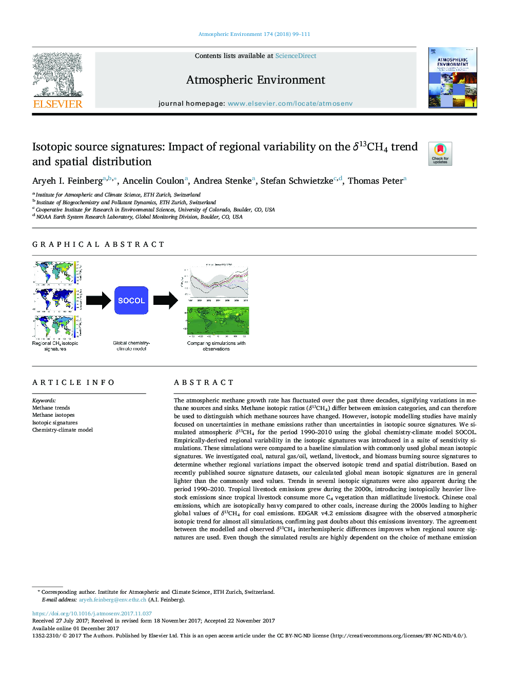 Isotopic source signatures: Impact of regional variability on the Î´13CH4 trend and spatial distribution