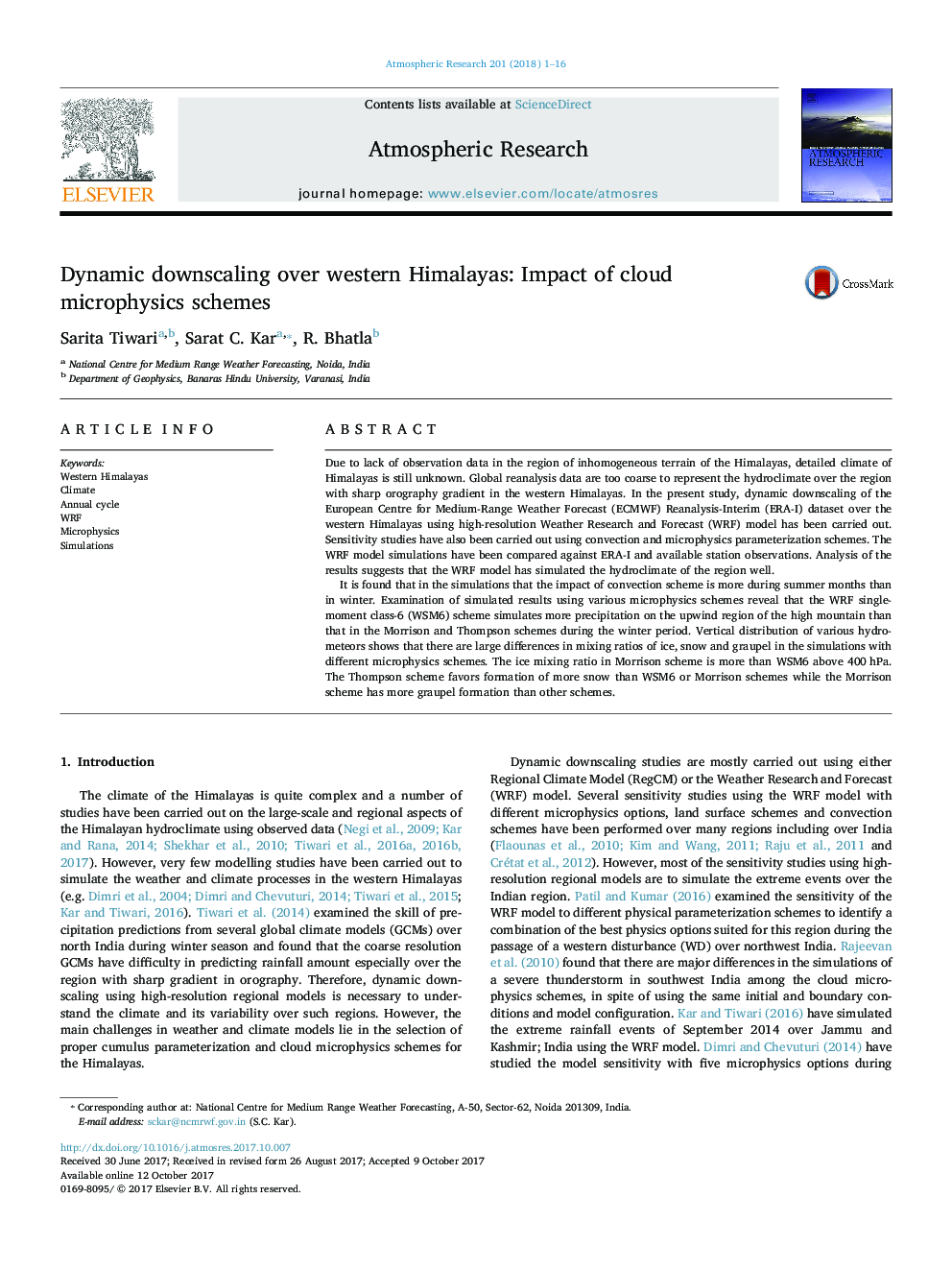 Dynamic downscaling over western Himalayas: Impact of cloud microphysics schemes