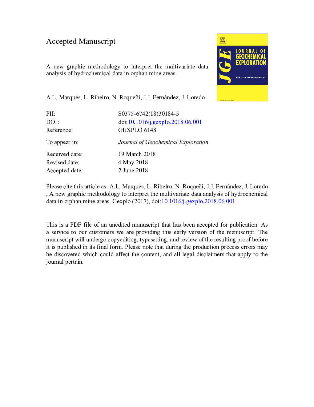 A new graphic methodology to interpret the multivariate data analysis of hydrochemical data in orphan mine areas