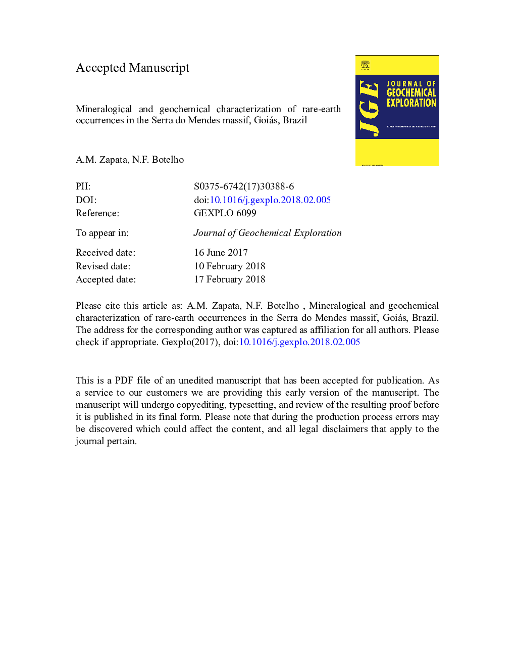 Mineralogical and geochemical characterization of rare-earth occurrences in the Serra do Mendes massif, Goiás, Brazil