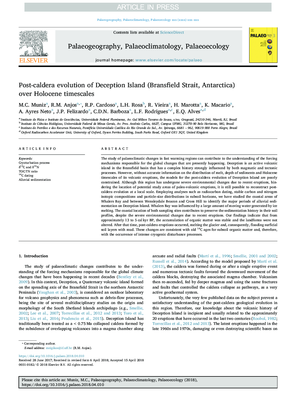 Post-caldera evolution of Deception Island (Bransfield Strait, Antarctica) over Holocene timescales