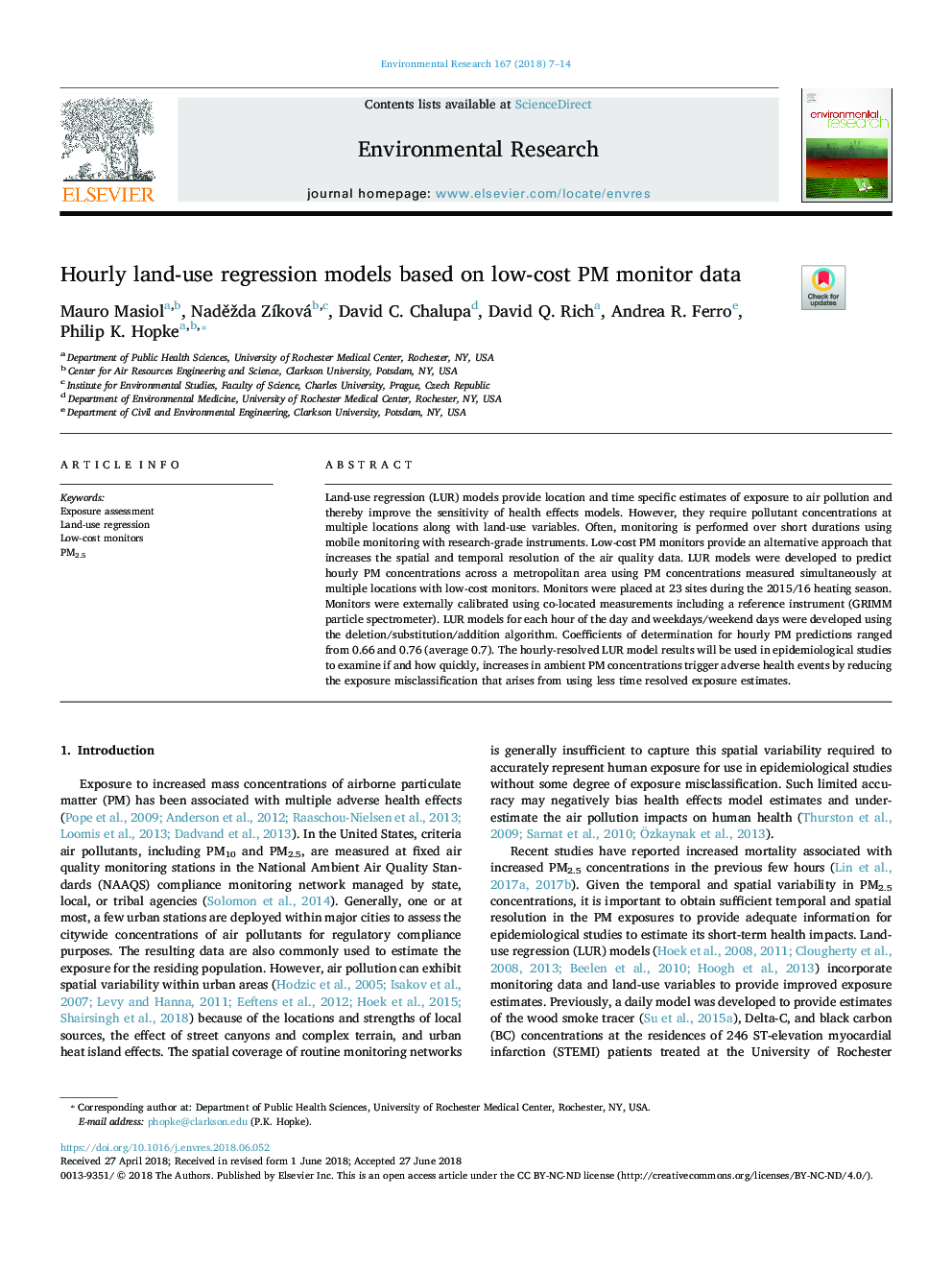 Hourly land-use regression models based on low-cost PM monitor data