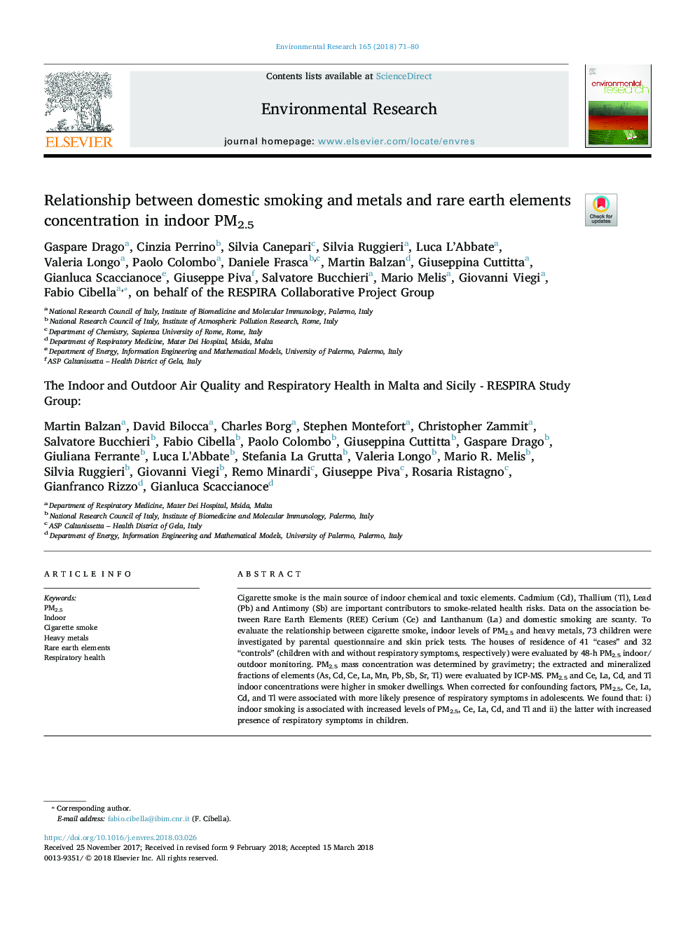 Relationship between domestic smoking and metals and rare earth elements concentration in indoor PM2.5