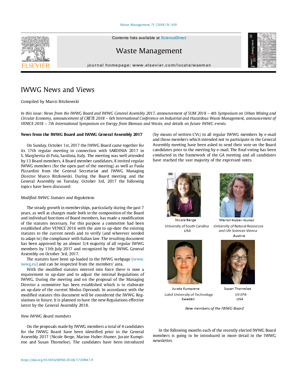 IWWG News and Views