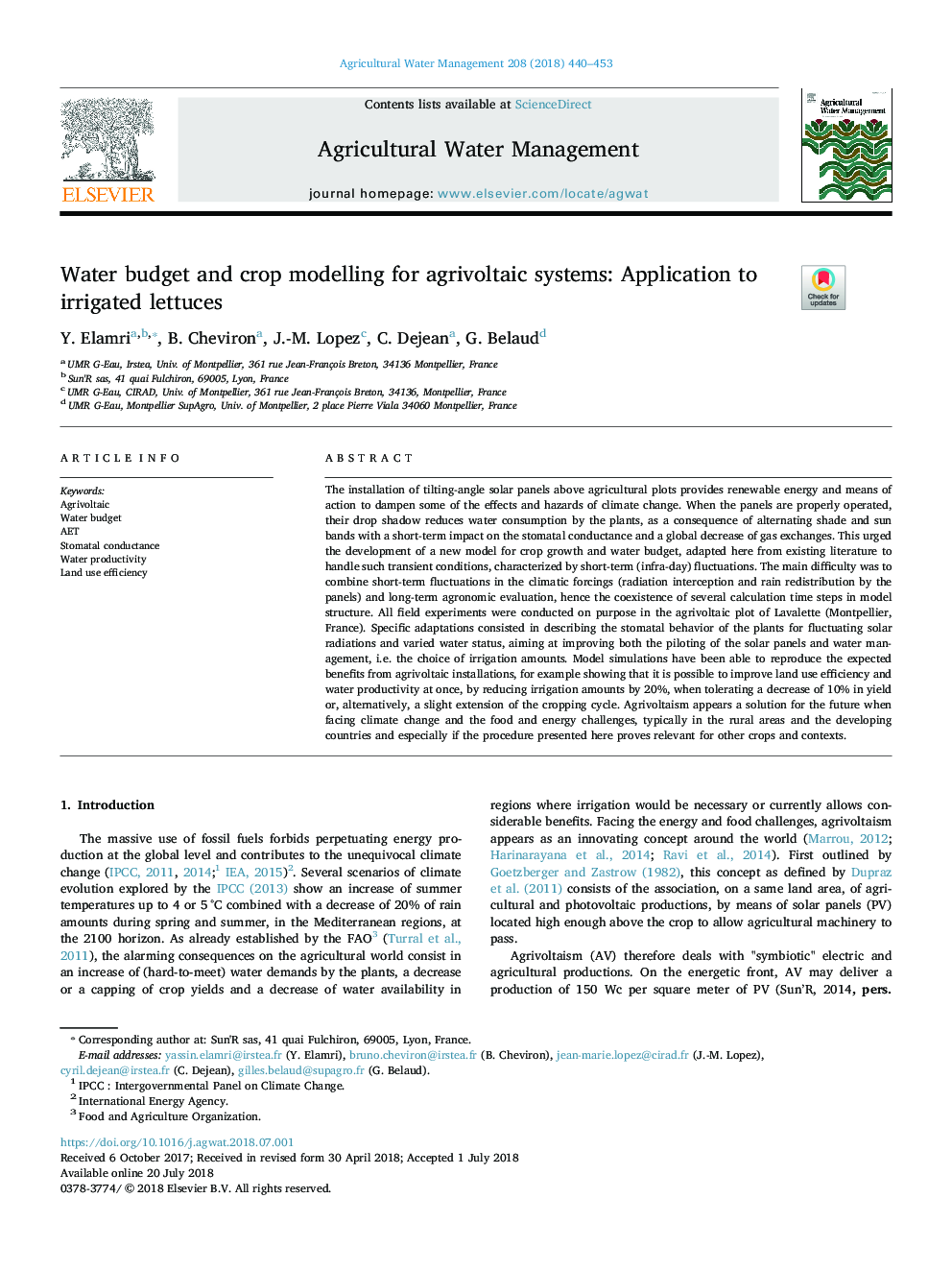 بودجه آب و مدل سازی محصولات کشاورزی برای سیستم های کشاورزی: ​​کاربرد در زراعت آبیاری 