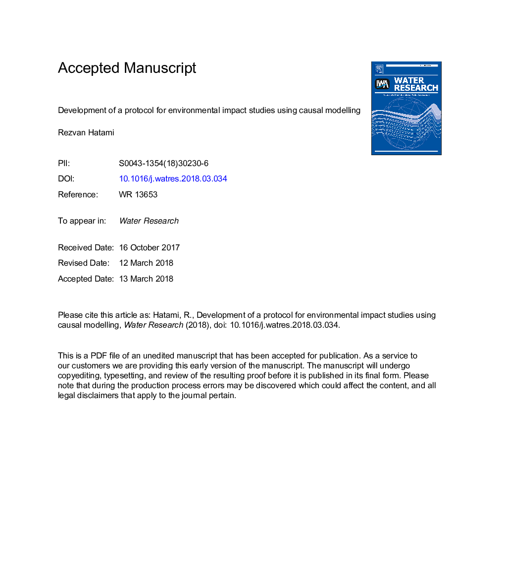 Development of a protocol for environmental impact studies using causal modelling