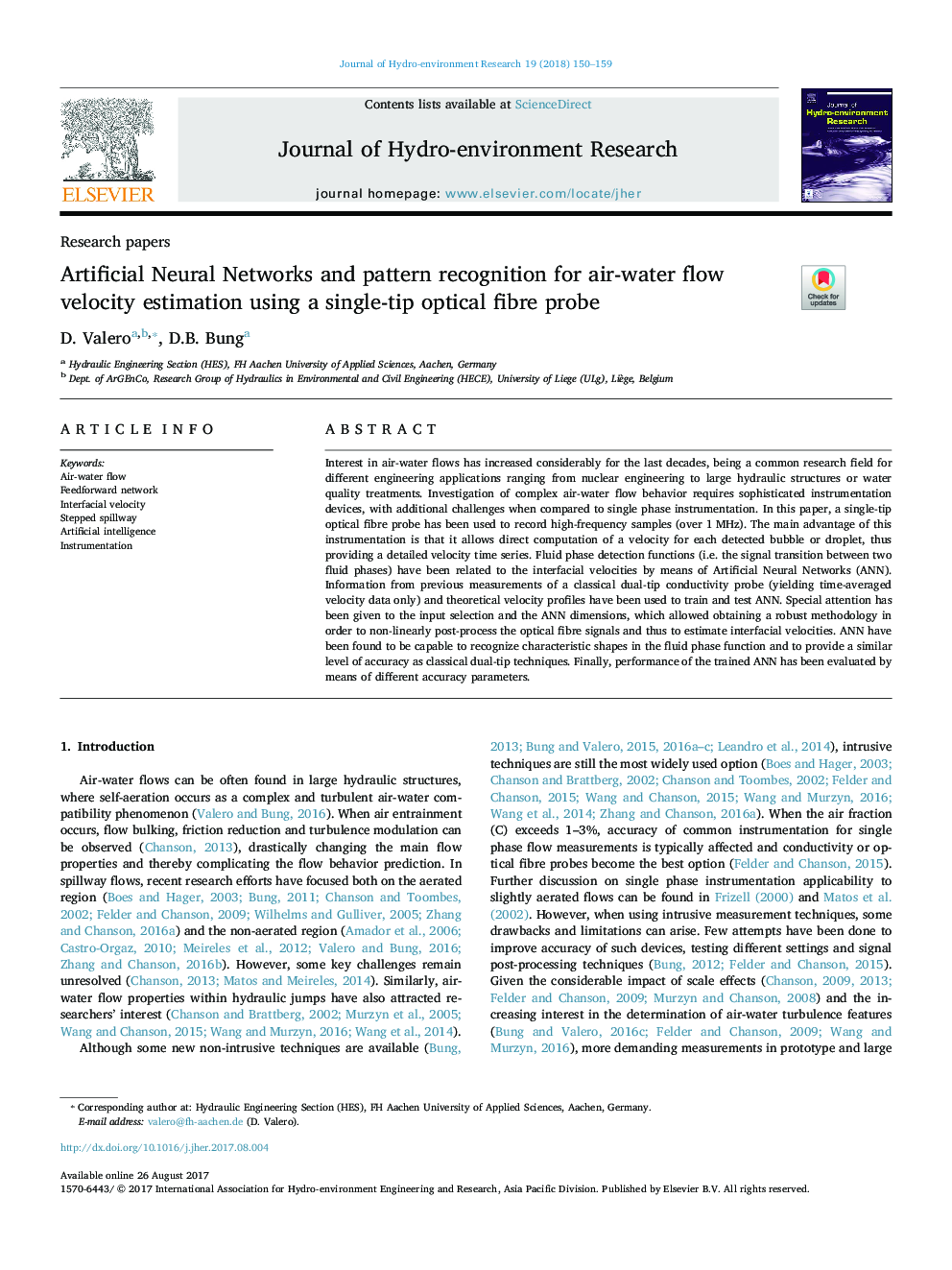 Artificial Neural Networks and pattern recognition for air-water flow velocity estimation using a single-tip optical fibre probe