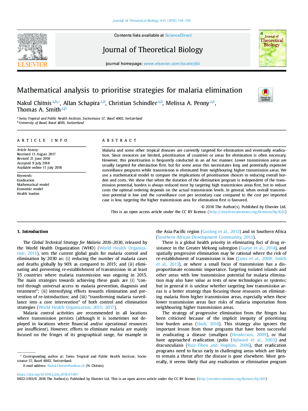 Mathematical analysis to prioritise strategies for malaria elimination