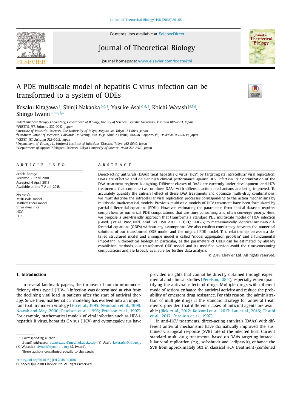 A PDE multiscale model of hepatitis C virus infection can be transformed to a system of ODEs