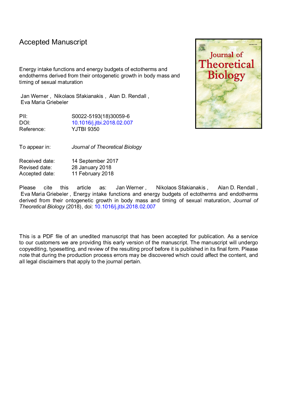 Energy intake functions and energy budgets of ectotherms and endotherms derived from their ontogenetic growth in body mass and timing of sexual maturation