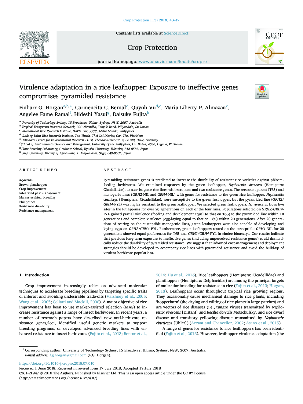 Virulence adaptation in a rice leafhopper: Exposure to ineffective genes compromises pyramided resistance