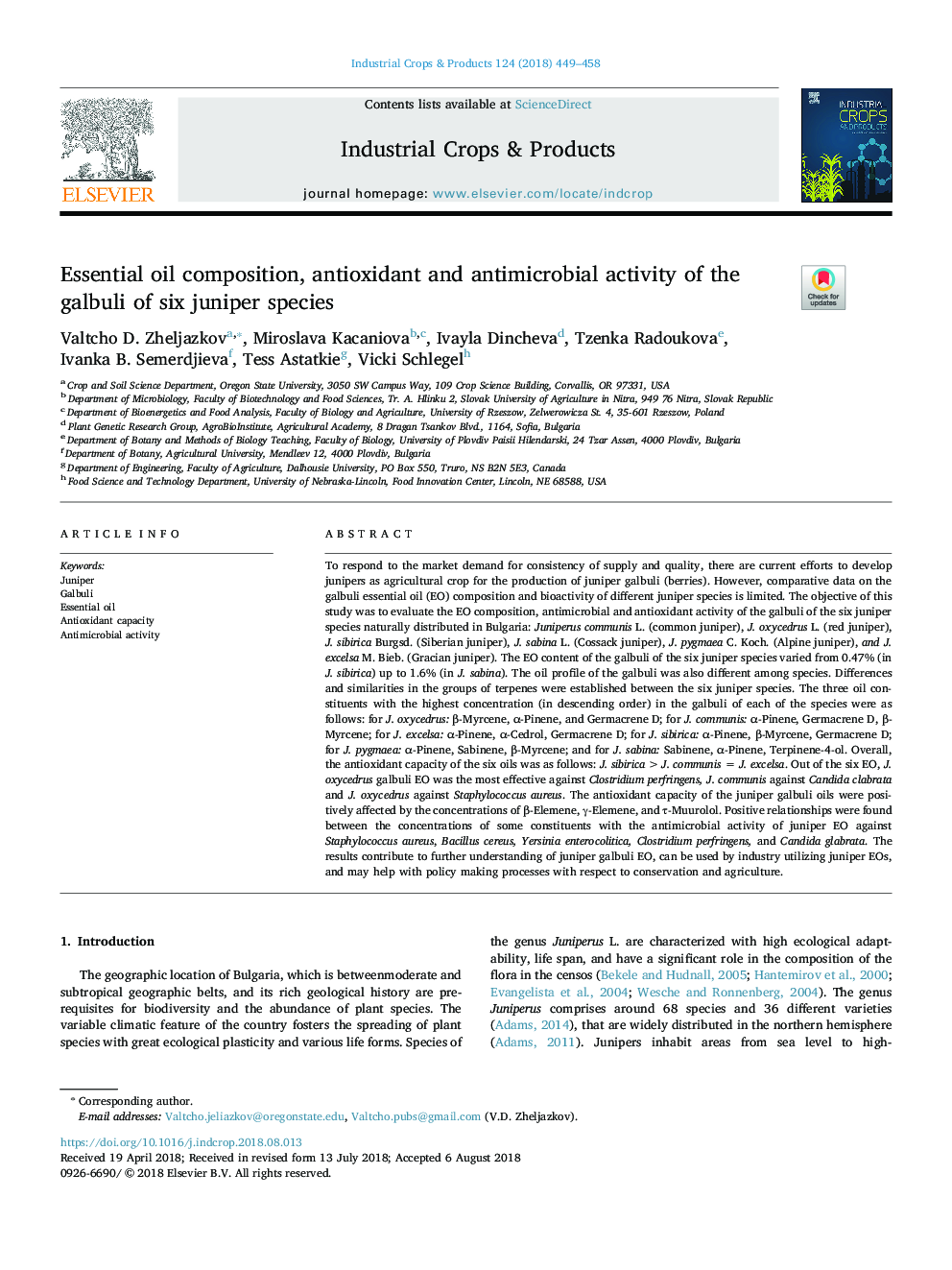 ترکیبات اسانس، فعالیت آنتی اکسیدان و ضد میکروبی گلگون شش گونه کاج 