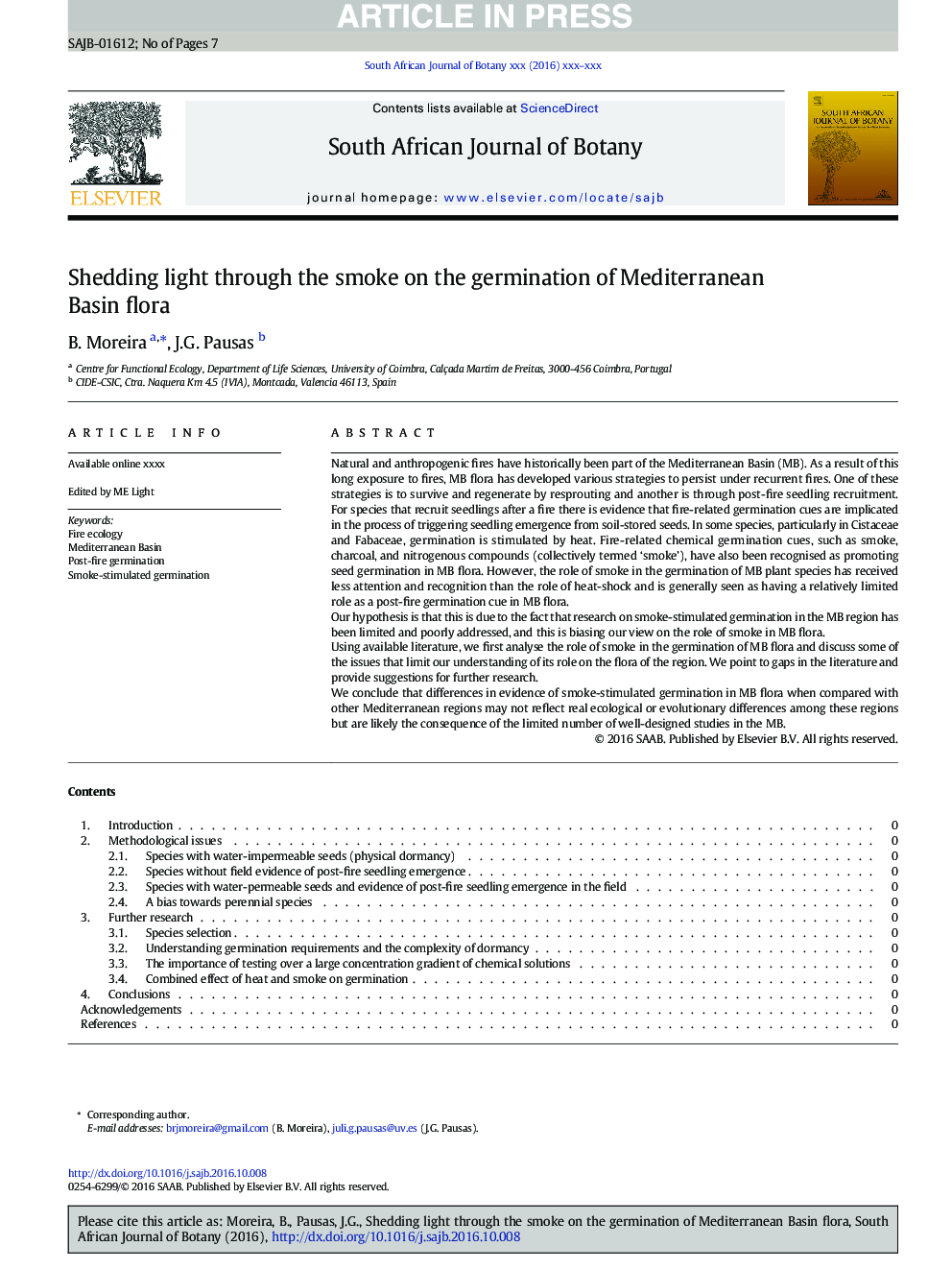 Shedding light through the smoke on the germination of Mediterranean Basin flora