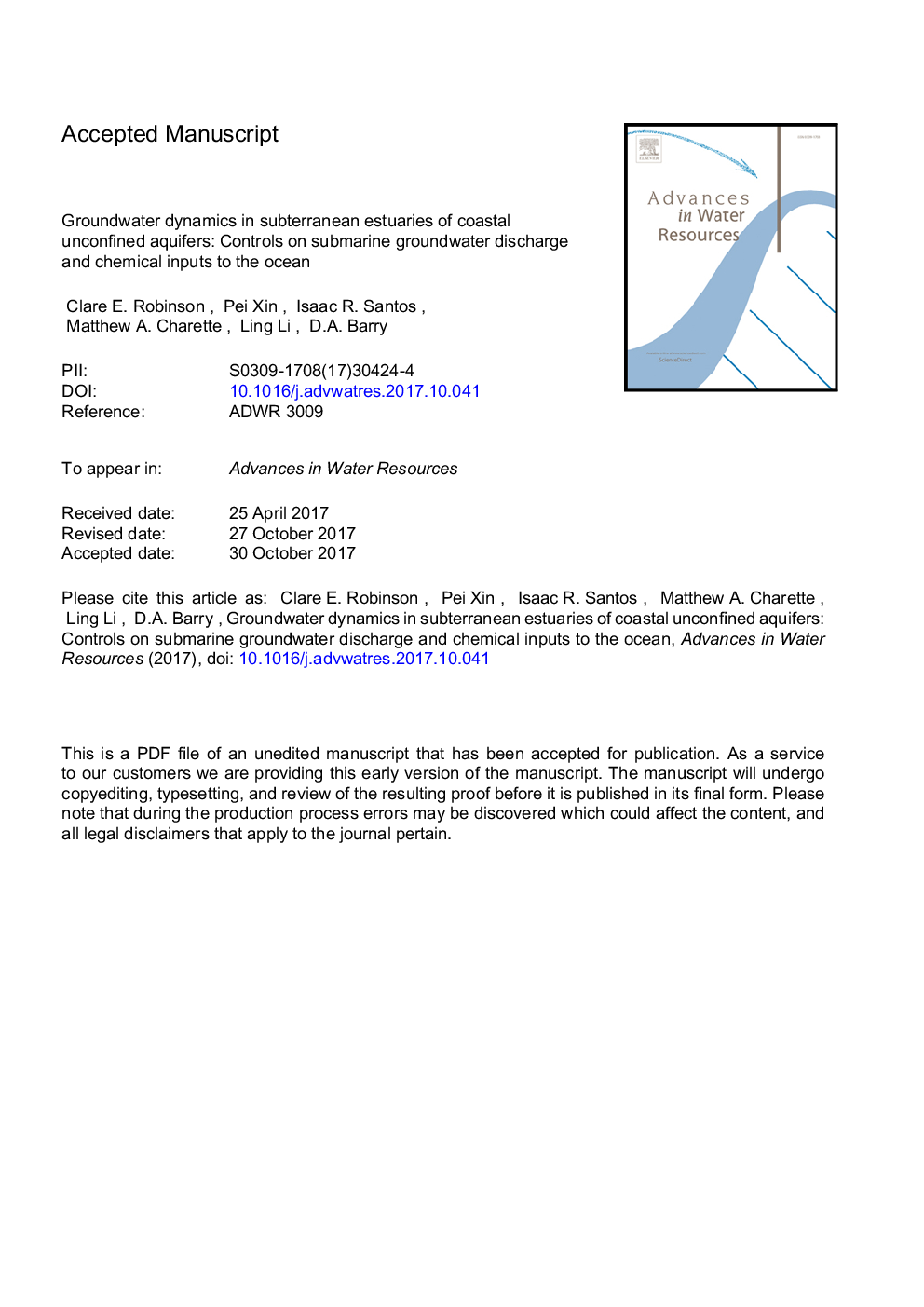 Groundwater dynamics in subterranean estuaries of coastal unconfined aquifers: Controls on submarine groundwater discharge and chemical inputs to the ocean