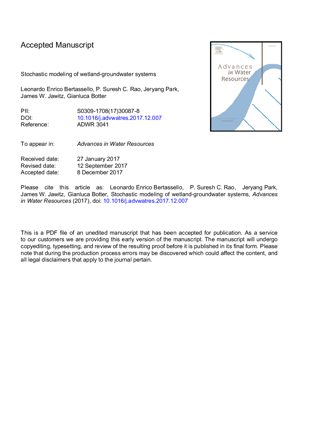 Stochastic modeling of wetland-groundwater systems