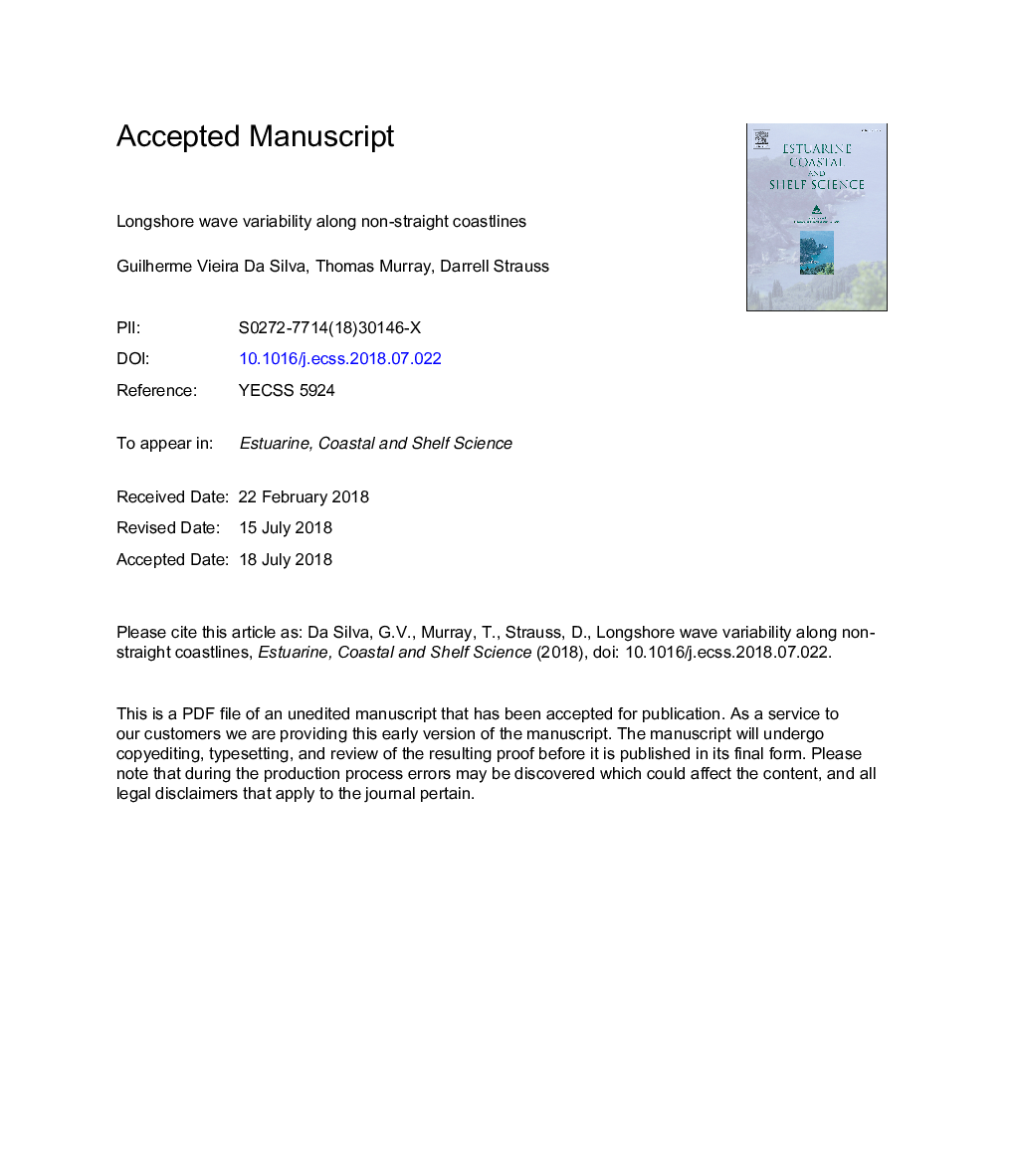 Longshore wave variability along non-straight coastlines