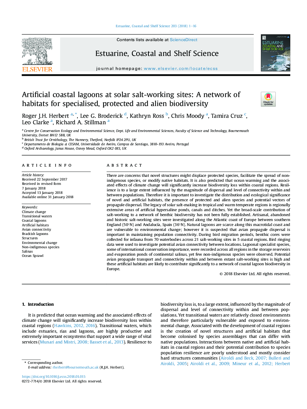 Artificial coastal lagoons at solar salt-working sites: A network of habitats for specialised, protected and alien biodiversity