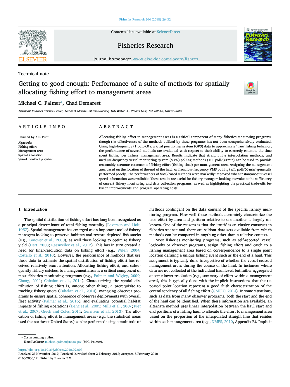 Getting to good enough: Performance of a suite of methods for spatially allocating fishing effort to management areas