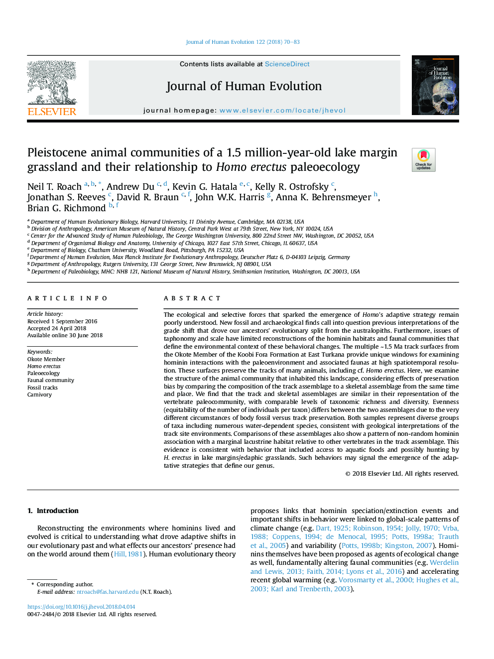 Pleistocene animal communities of a 1.5 million-year-old lake margin grassland and their relationship to Homo erectus paleoecology