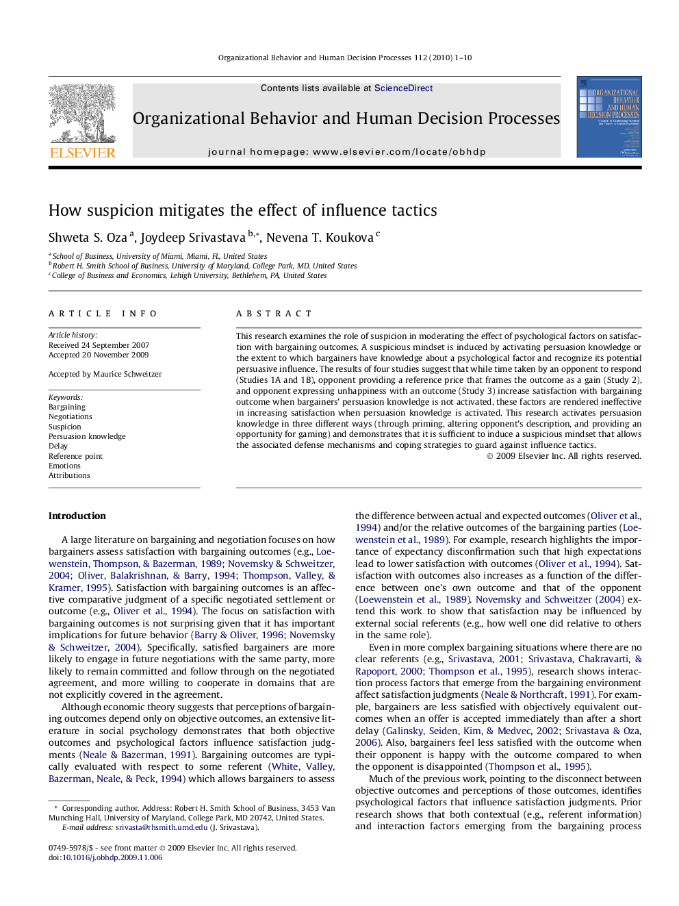 How suspicion mitigates the effect of influence tactics