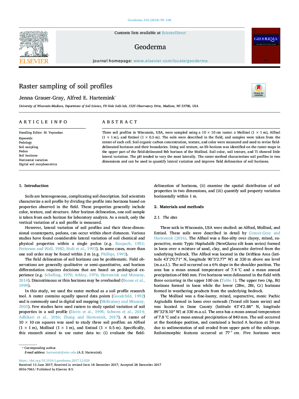 Raster sampling of soil profiles