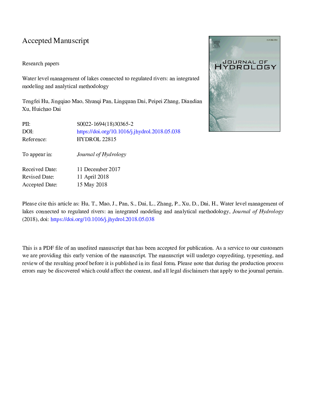 Water level management of lakes connected to regulated rivers: An integrated modeling and analytical methodology