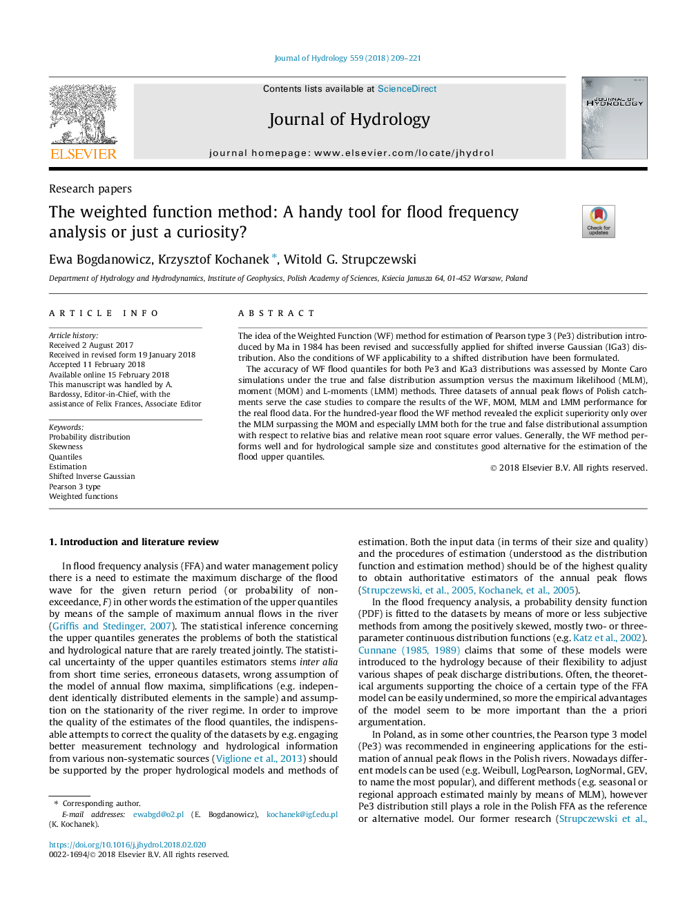 The weighted function method: A handy tool for flood frequency analysis or just a curiosity?