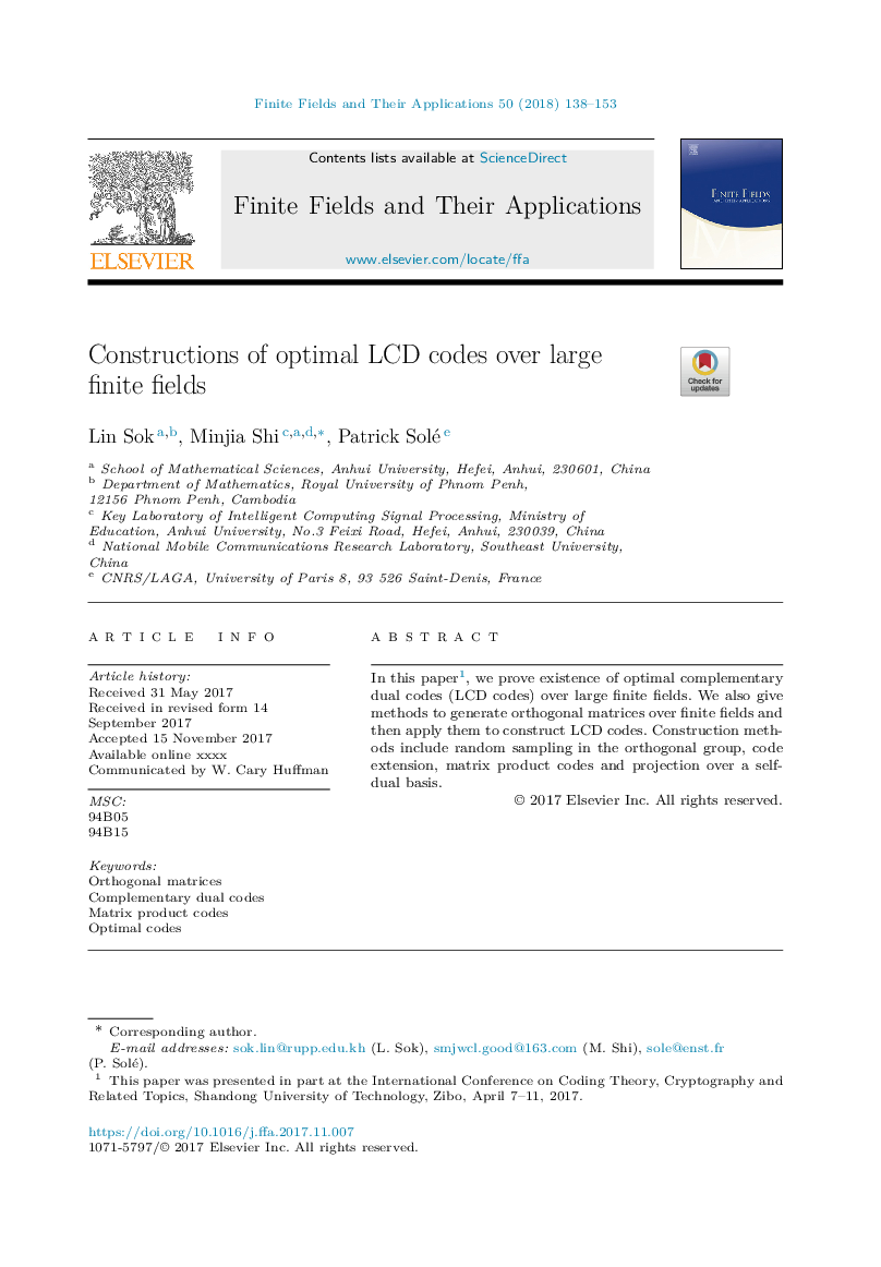 Constructions of optimal LCD codes over large finite fields