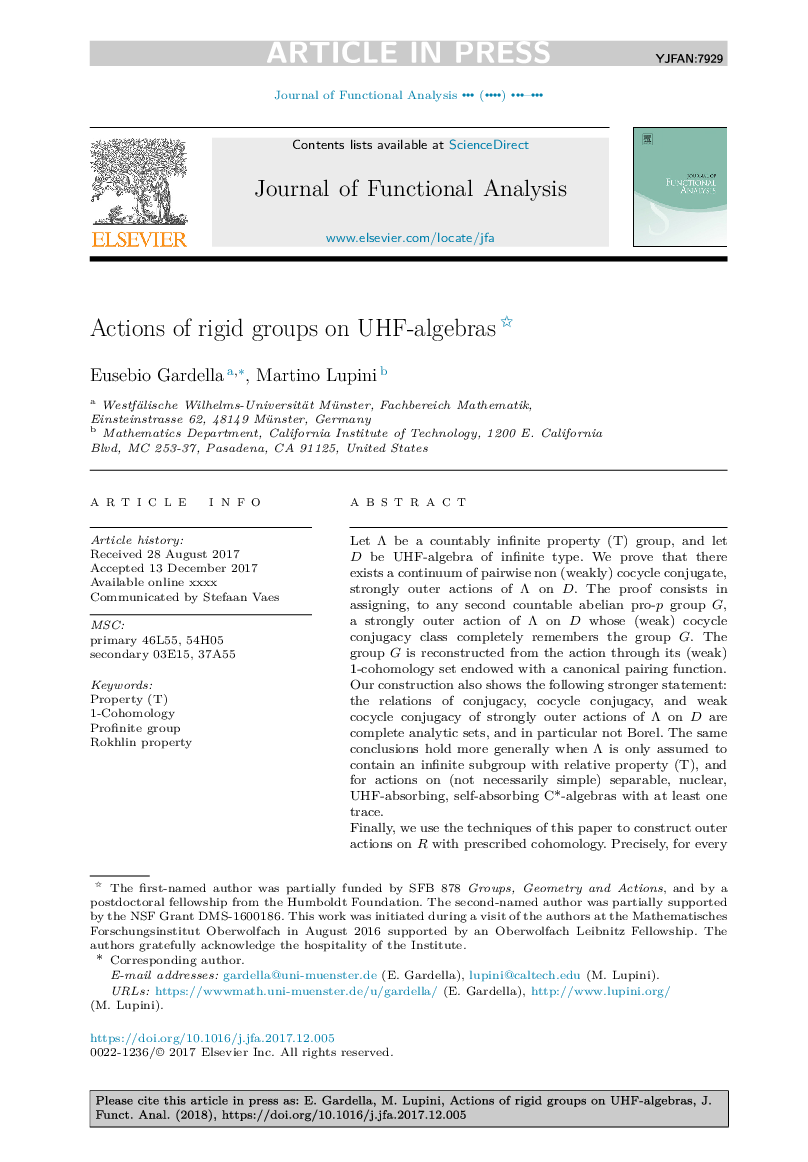 Actions of rigid groups on UHF-algebras