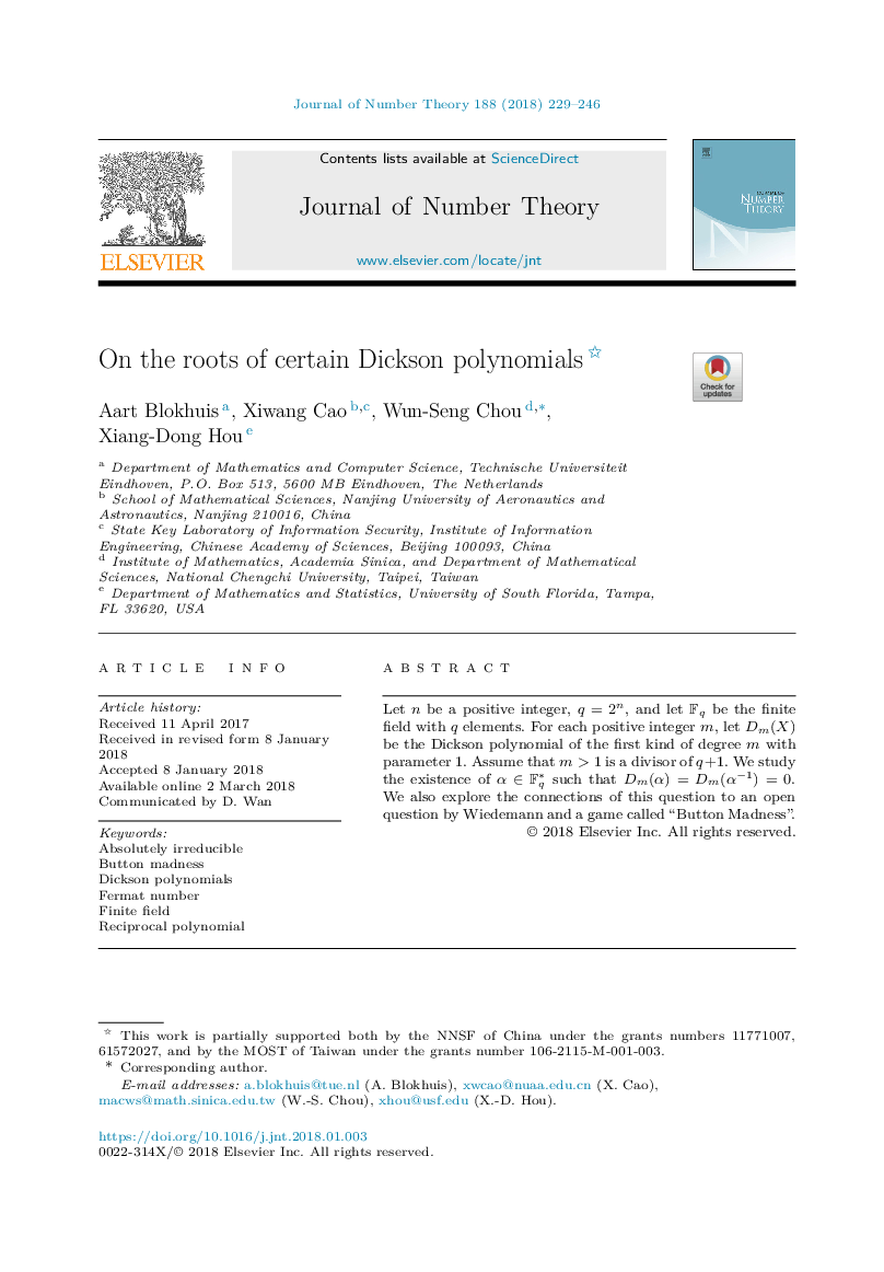 On the roots of certain Dickson polynomials