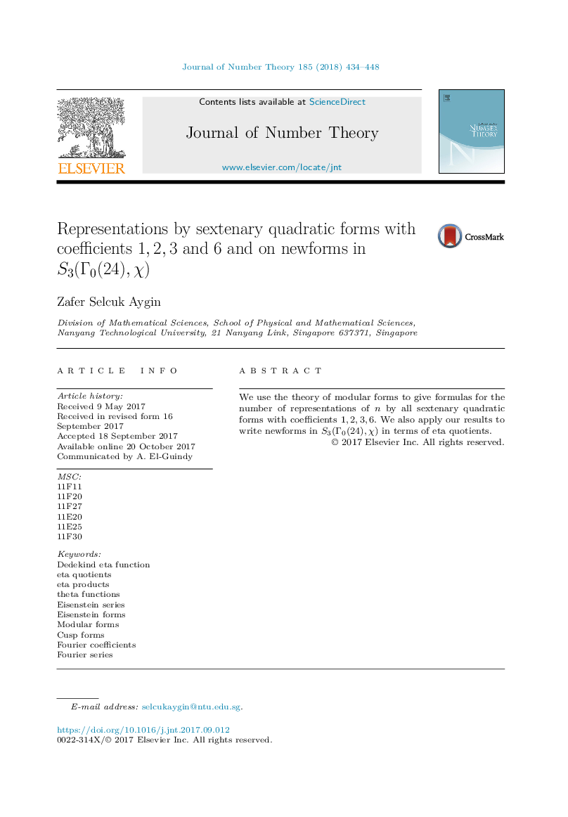 Representations by sextenary quadratic forms with coefficients 1,2,3 and 6 and on newforms in S3(Î0(24),Ï)