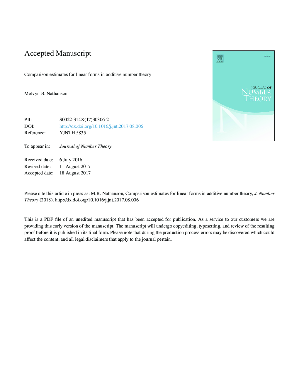 Comparison estimates for linear forms in additive number theory