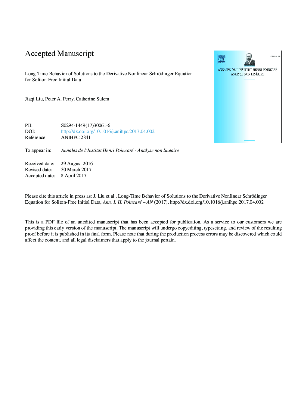 Long-time behavior of solutions to the derivative nonlinear Schrödinger equation for soliton-free initial data