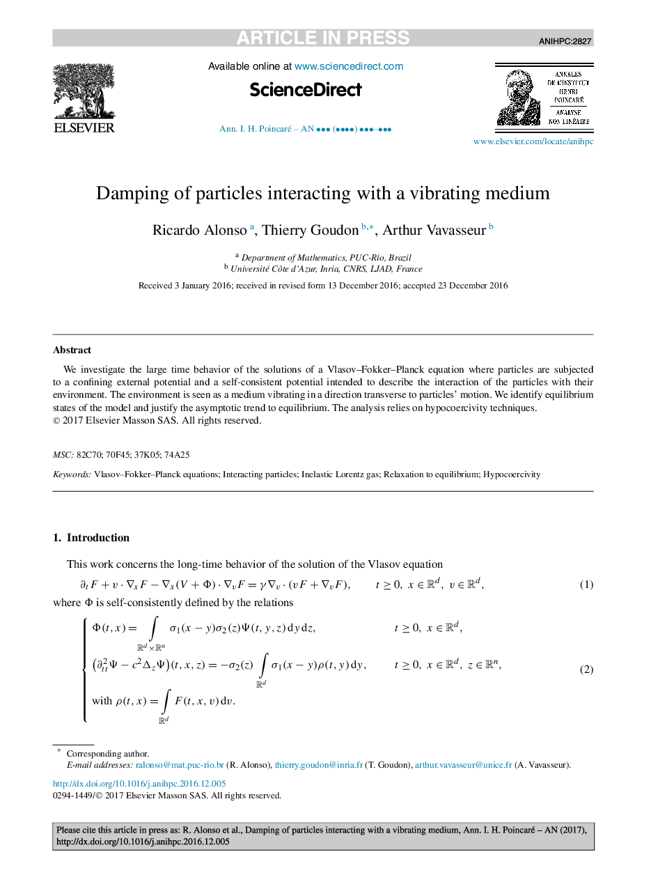 Damping of particles interacting with a vibrating medium