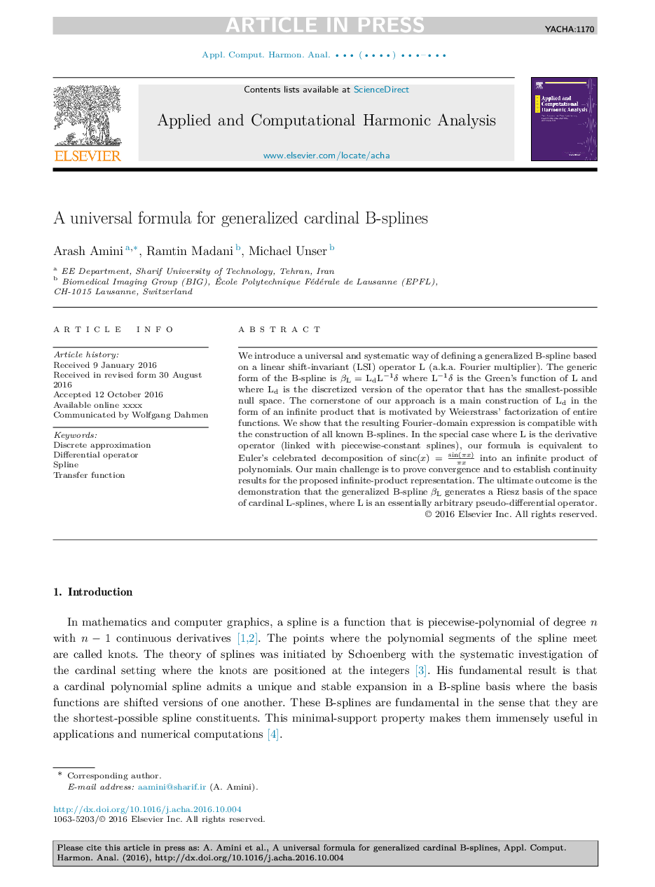 A universal formula for generalized cardinal B-splines