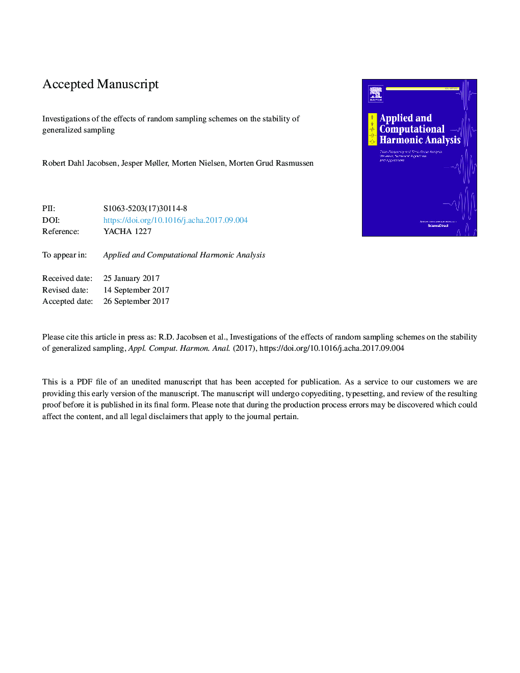 Investigations of the effects of random sampling schemes on the stability of generalized sampling