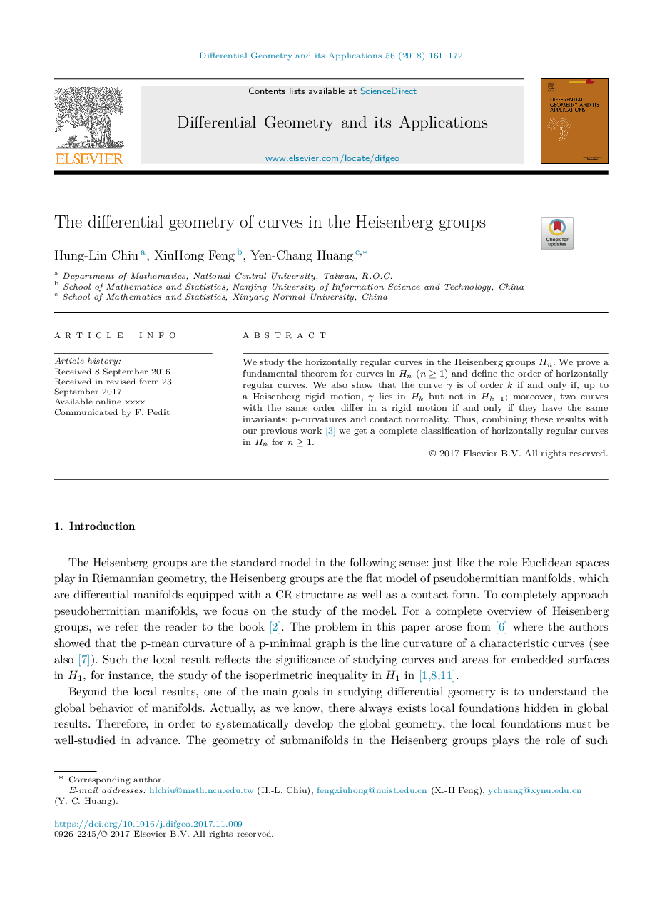 The differential geometry of curves in the Heisenberg groups