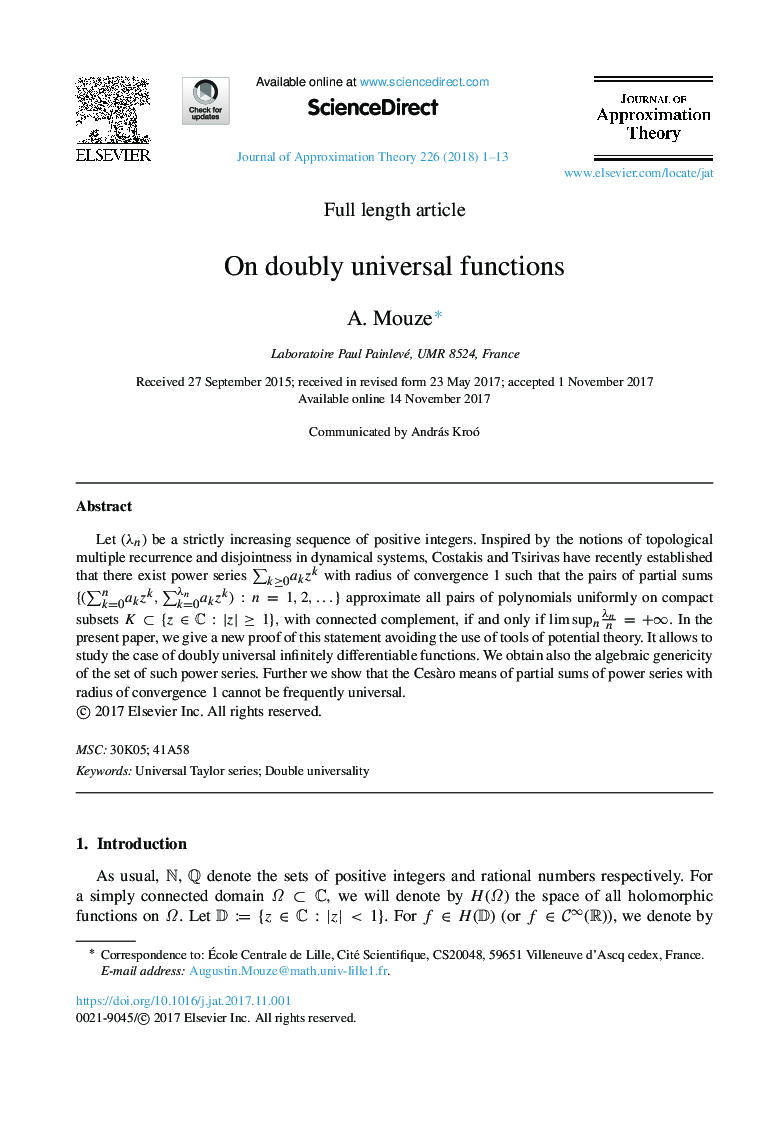 On doubly universal functions