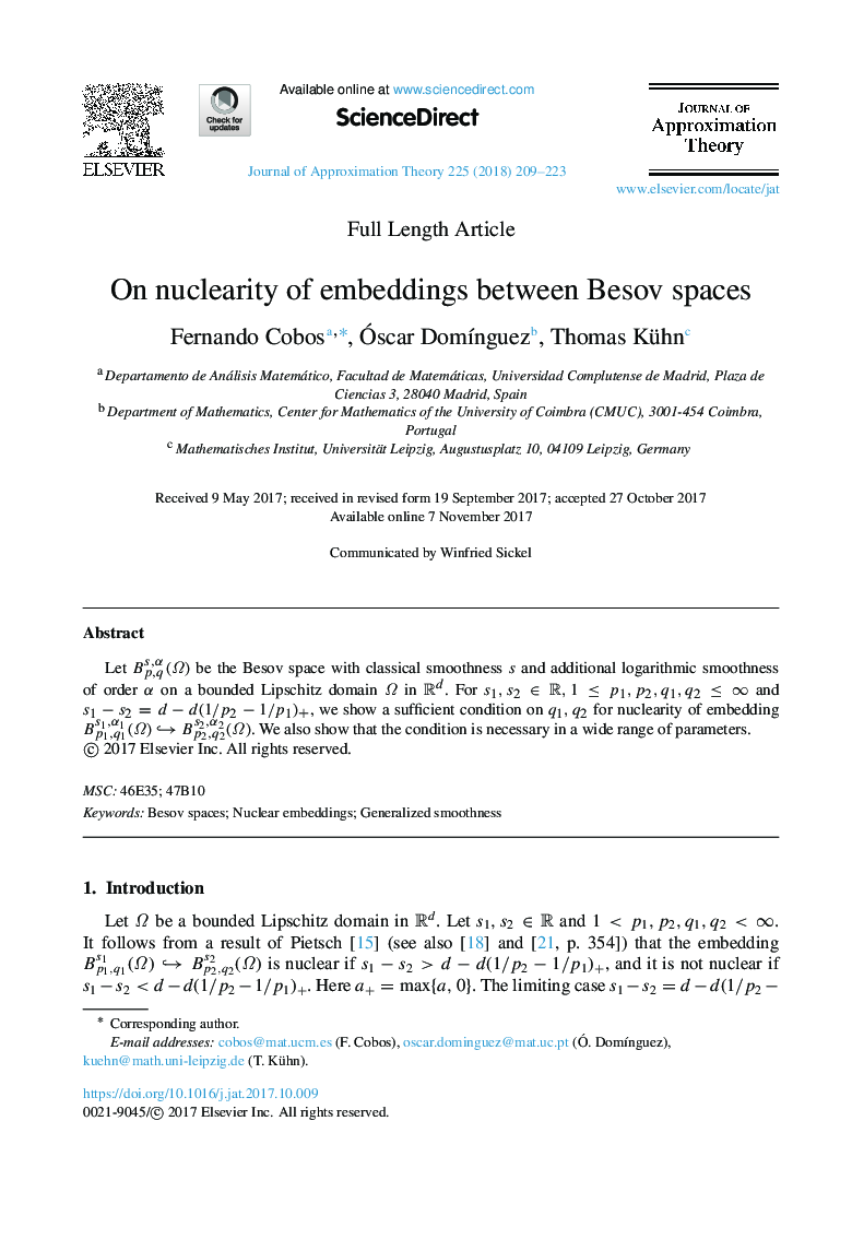 On nuclearity of embeddings between Besov spaces