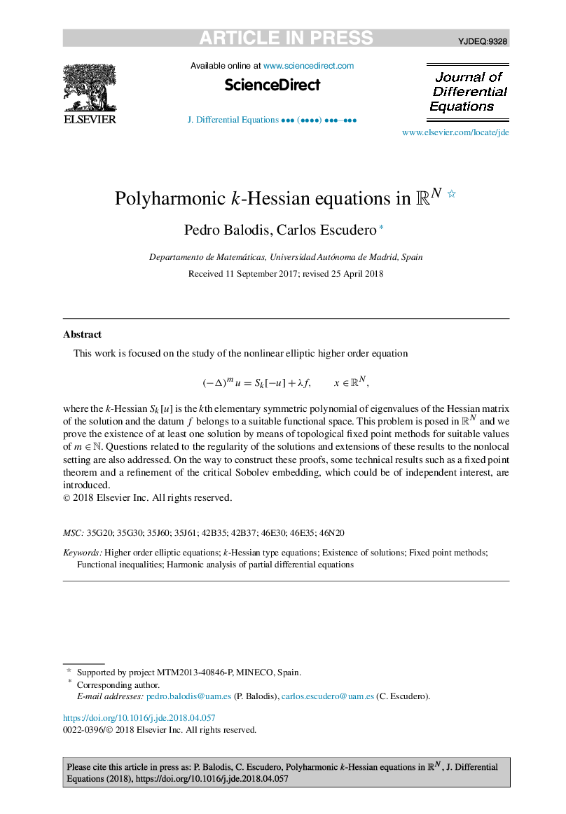 Polyharmonic k-Hessian equations in RN