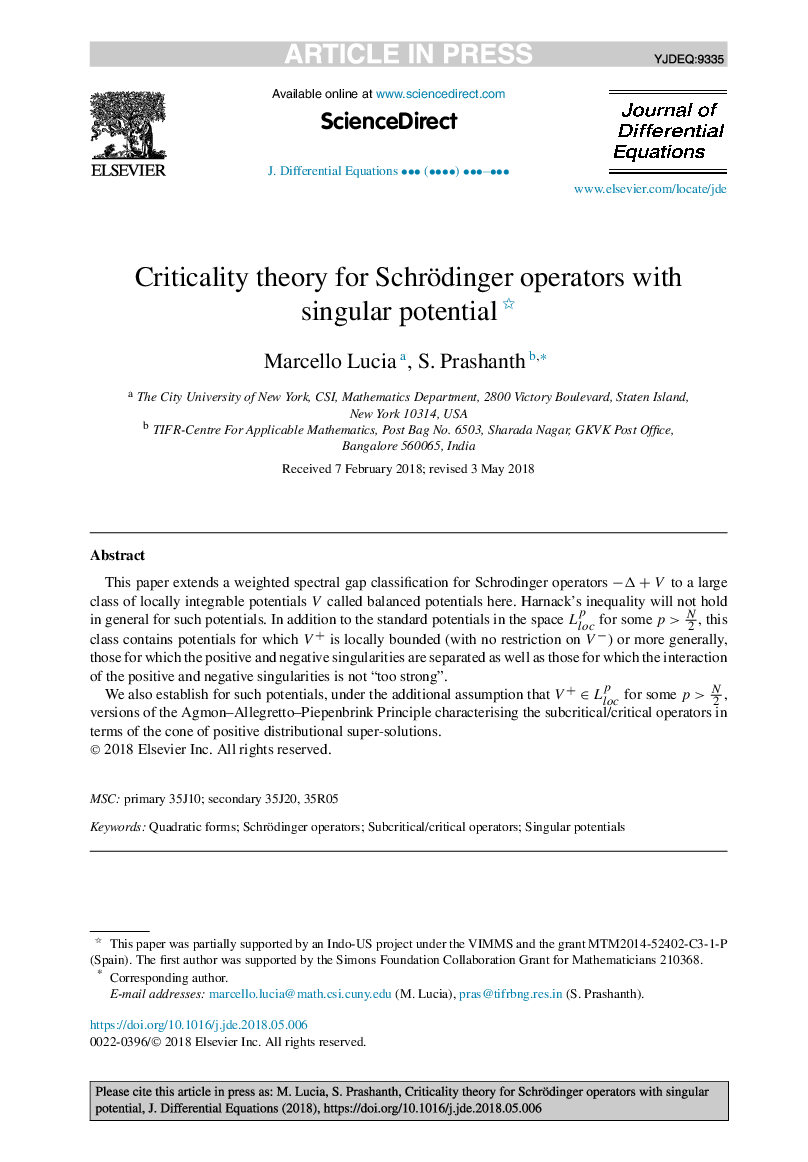 Criticality theory for Schrödinger operators with singular potential