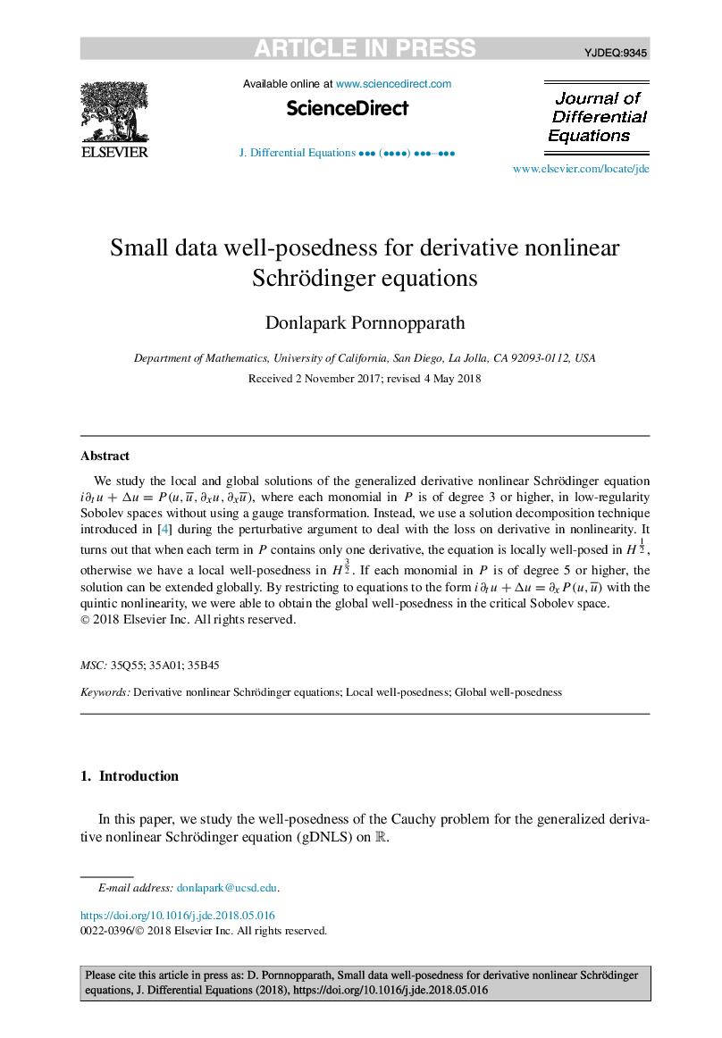 Small data well-posedness for derivative nonlinear Schrödinger equations