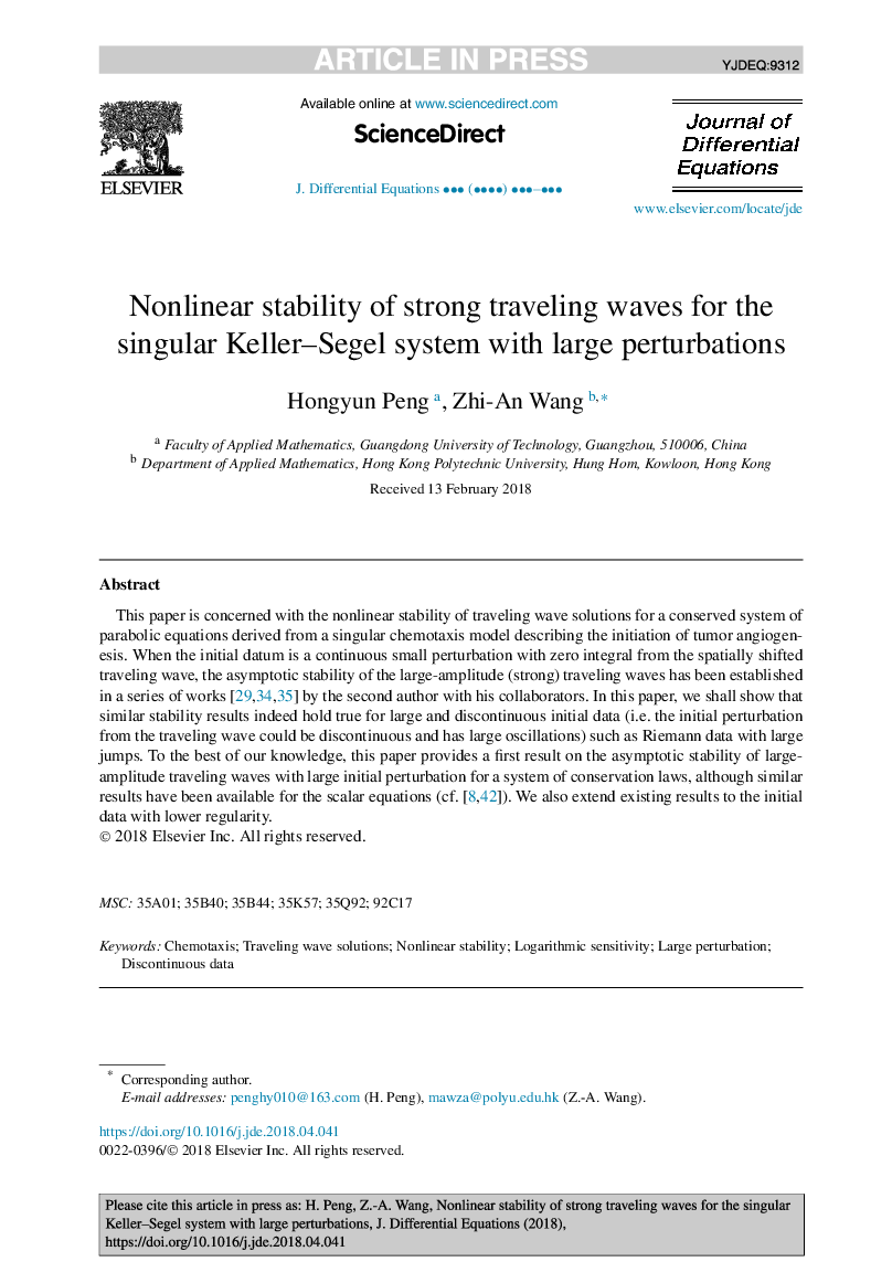 Nonlinear stability of strong traveling waves for the singular Keller-Segel system with large perturbations