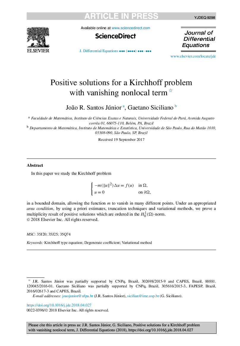 Positive solutions for a Kirchhoff problem with vanishing nonlocal term