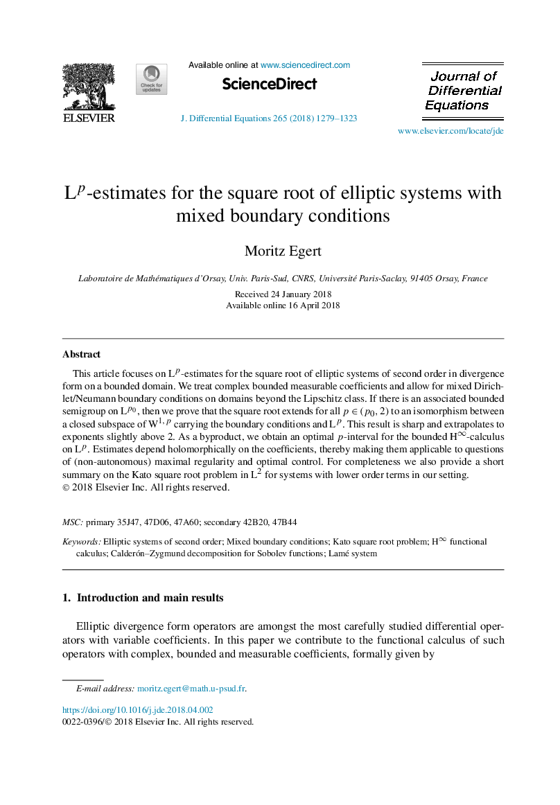 Lp-estimates for the square root of elliptic systems with mixed boundary conditions